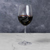 Wine glass with writing